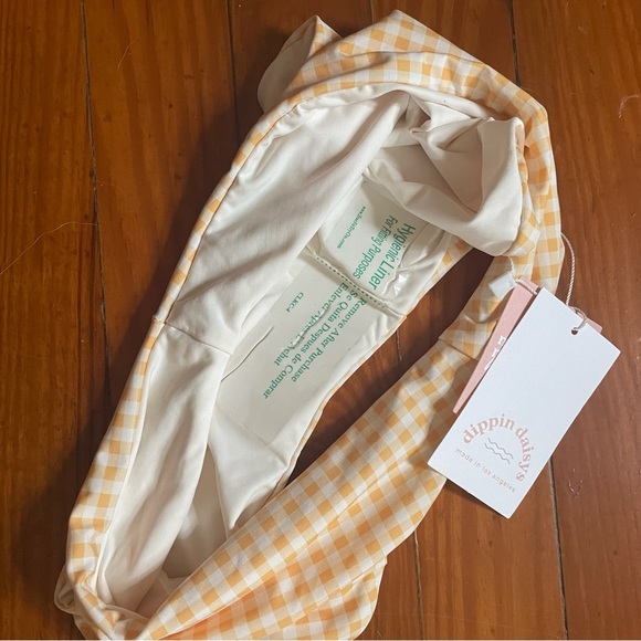 Dippin Daisys yellow gingham bikini Elise top XS and Seashore bottoms S NWT - Picture 8 of 9